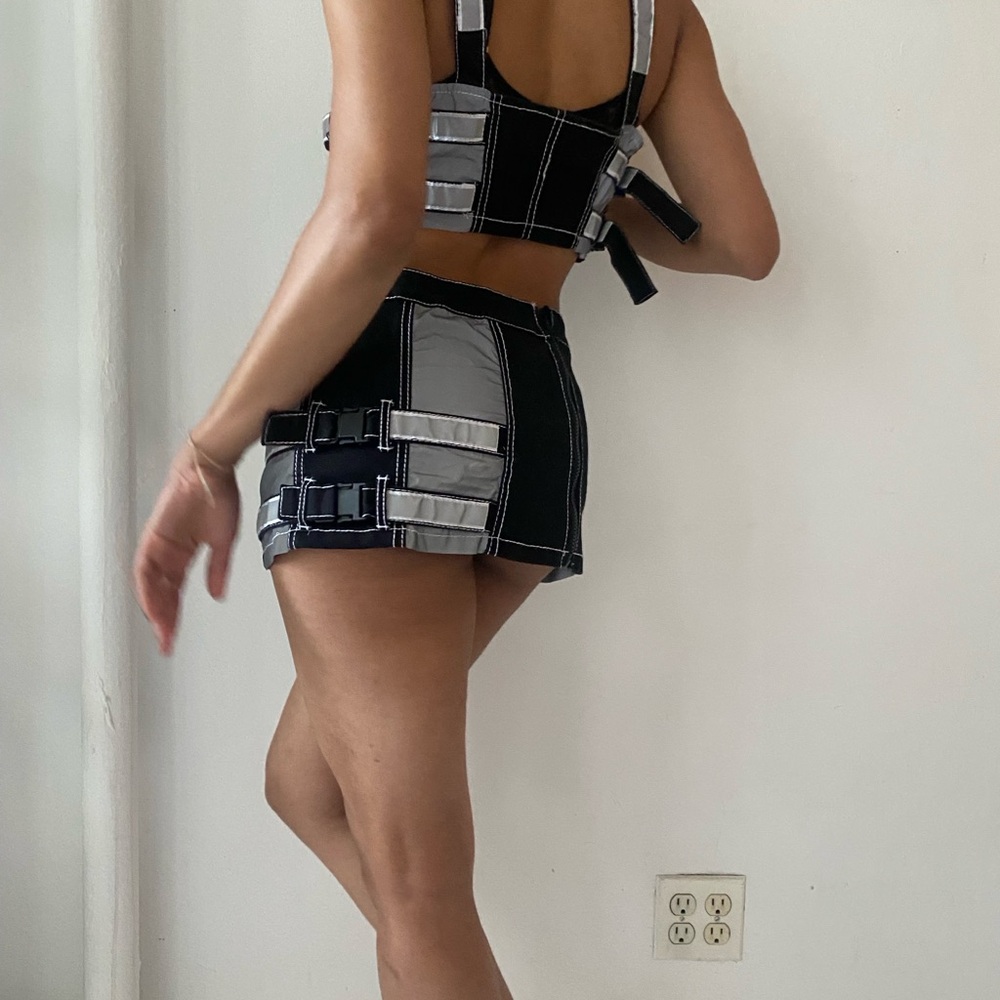 Tripp NYC Black and Gray Cargo Skirt matching set